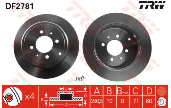 Brake Disc DF2781 TRW