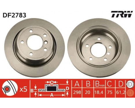 Brake Disc DF2783 TRW, Image 2