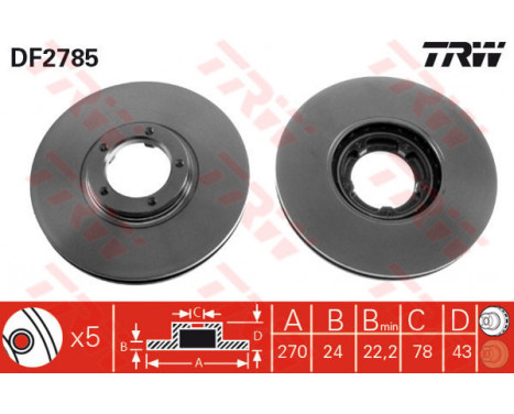 Brake Disc DF2785 TRW