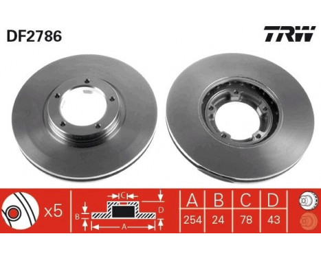 Brake Disc DF2786 TRW, Image 2