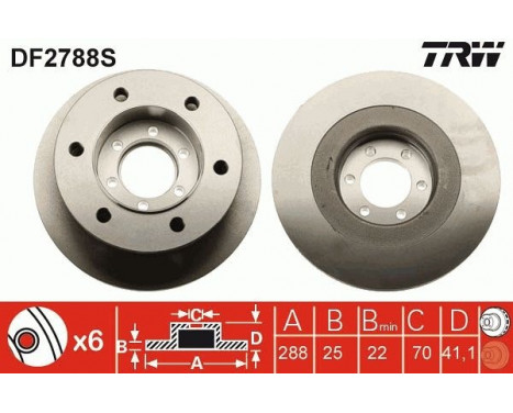 Brake Disc DF2788S TRW, Image 2
