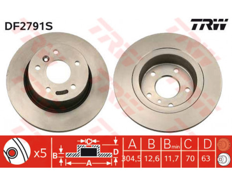 Brake Disc DF2791S TRW