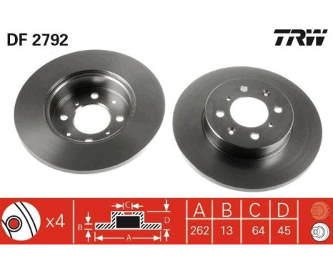 Brake Disc DF2792 TRW, Image 3