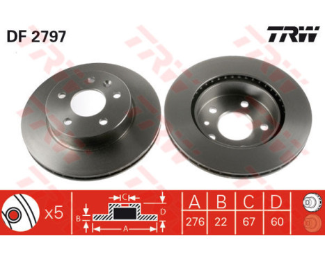 Brake Disc DF2797 TRW