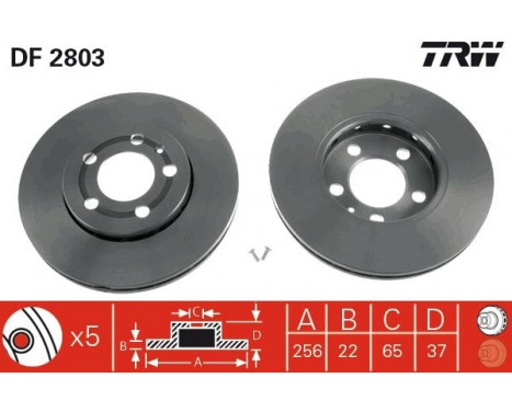 Brake Disc DF2803 TRW, Image 3