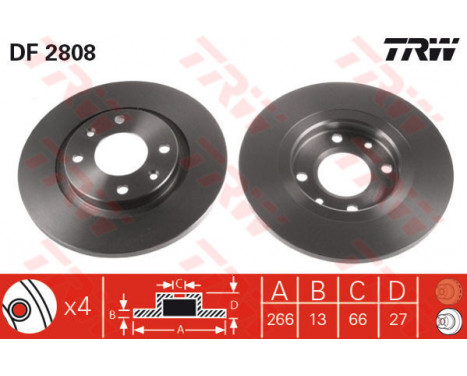 Brake Disc DF2808 TRW