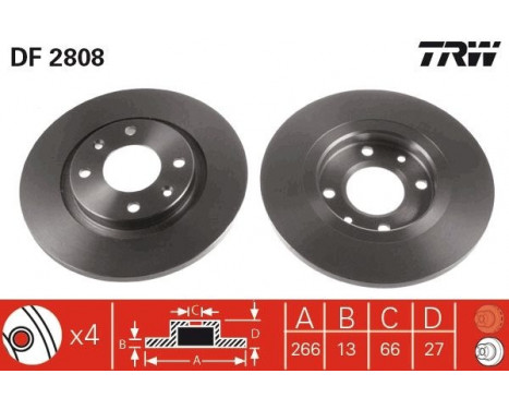 Brake Disc DF2808 TRW, Image 2