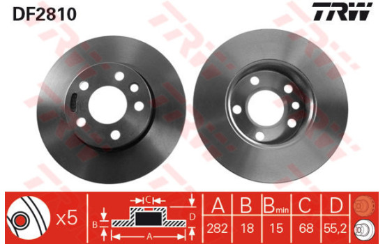 Brake Disc DF2810 TRW
