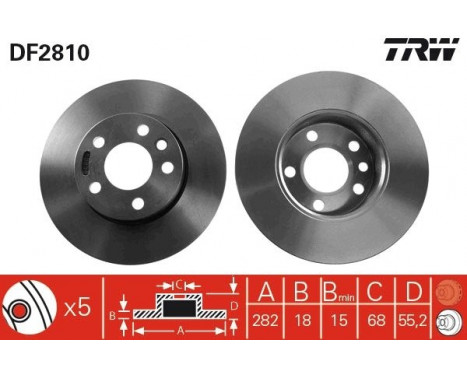 Brake Disc DF2810 TRW, Image 2