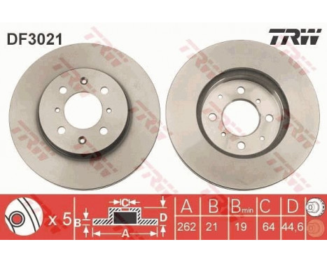 Brake Disc DF3021 TRW, Image 3