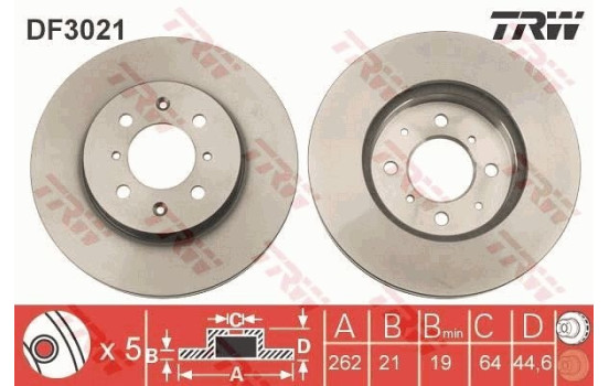 Brake Disc DF3021 TRW, Image 3