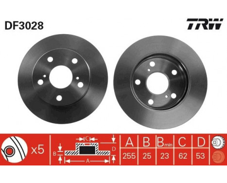 Brake Disc DF3028 TRW, Image 2