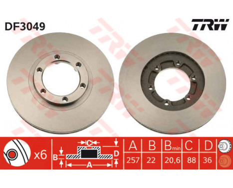 Brake Disc DF3049 TRW