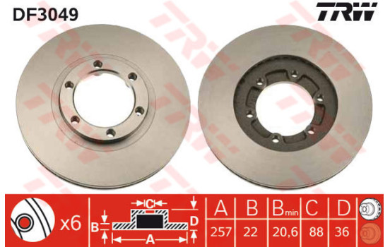 Brake Disc DF3049 TRW
