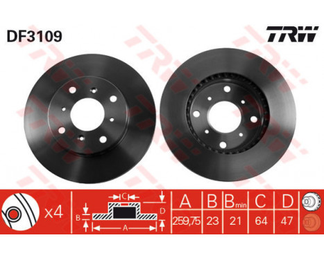 Brake Disc DF3109 TRW