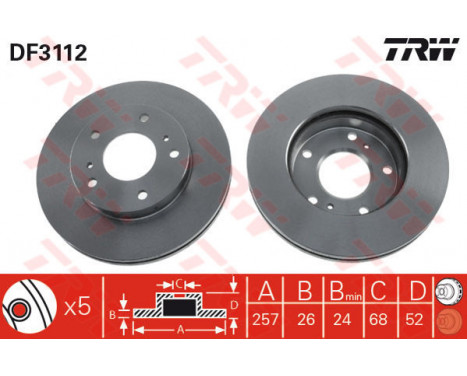 Brake Disc DF3112 TRW