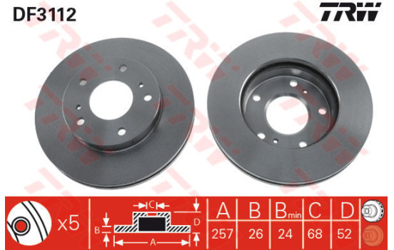Brake Disc DF3112 TRW