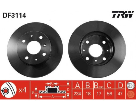 Brake Disc DF3114 TRW