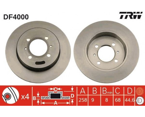 Brake Disc DF4000 TRW, Image 2