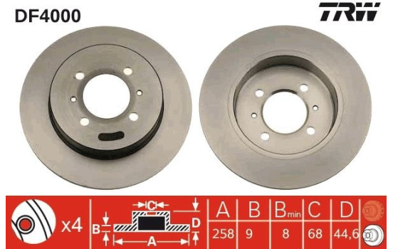 Brake Disc DF4000 TRW, Image 2