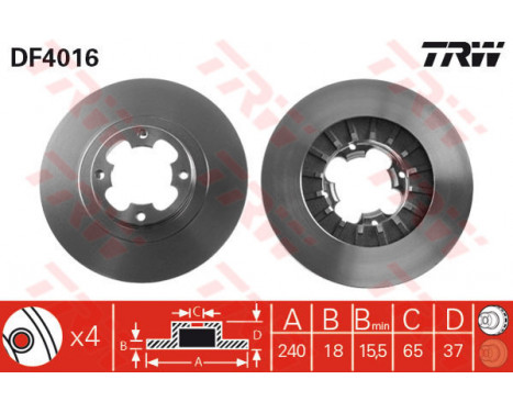 Brake Disc DF4016 TRW