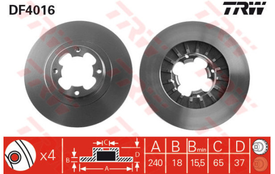 Brake Disc DF4016 TRW