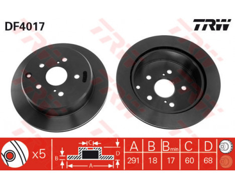 Brake Disc DF4017 TRW