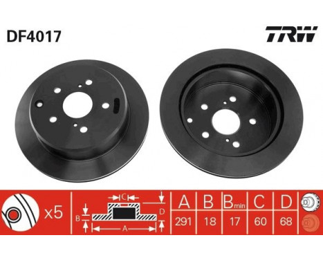 Brake Disc DF4017 TRW, Image 2