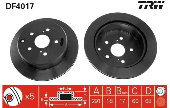 Brake Disc DF4017 TRW, Image 2