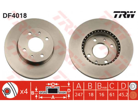 Brake Disc DF4018 TRW