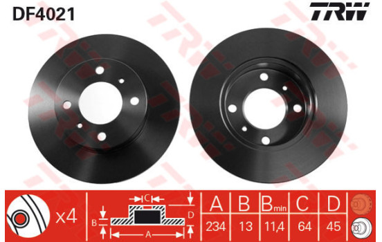 Brake Disc DF4021 TRW