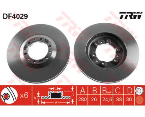 Brake Disc DF4029 TRW