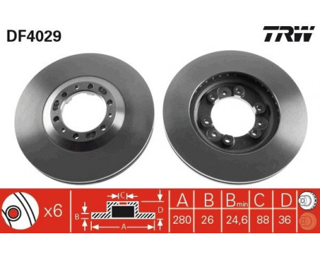 Brake Disc DF4029 TRW, Image 2