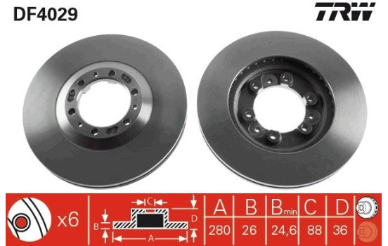 Brake Disc DF4029 TRW, Image 2