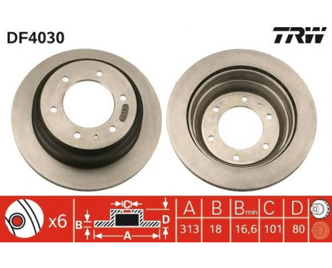 Brake Disc DF4030 TRW