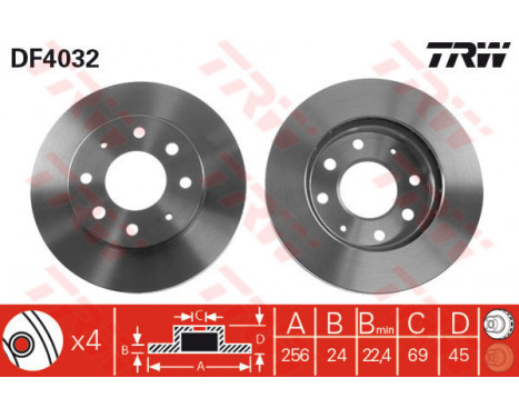 Brake Disc DF4032 TRW