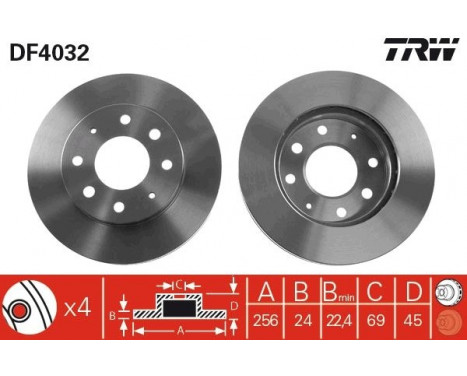 Brake Disc DF4032 TRW, Image 2