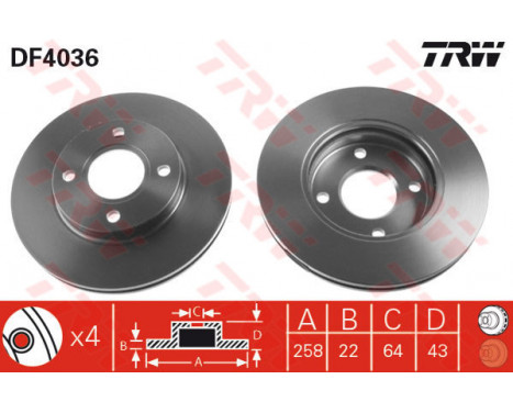 Brake Disc DF4036 TRW