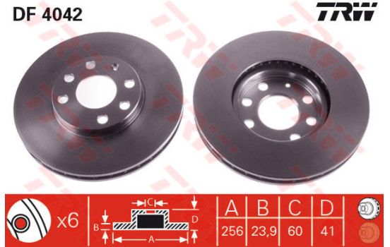 Brake Disc DF4042 TRW