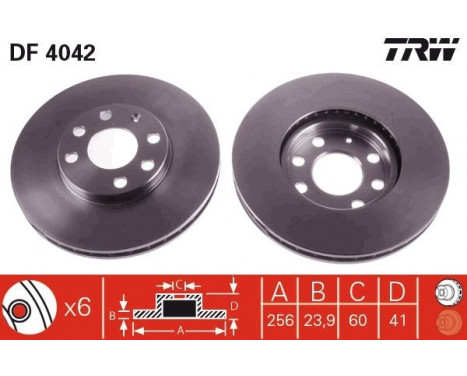 Brake Disc DF4042 TRW, Image 2