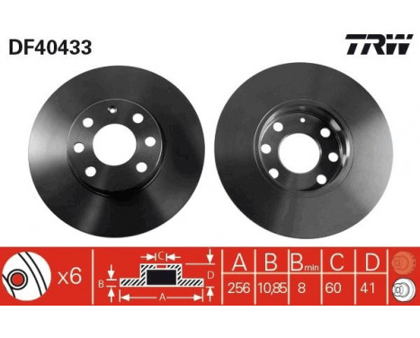 Brake Disc DF4043 TRW, Image 2