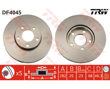 Brake Disc DF4045 TRW