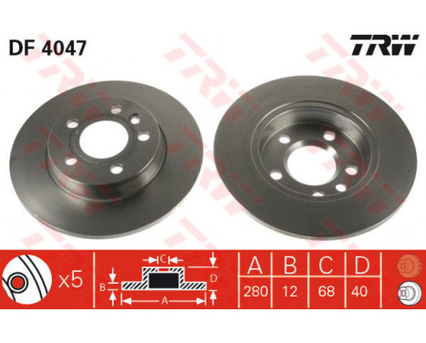 Brake Disc DF4047 TRW