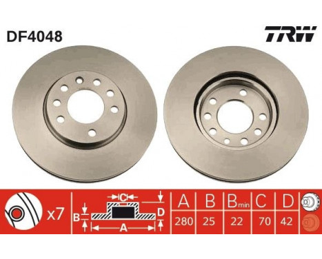 Brake Disc DF4048 TRW, Image 3