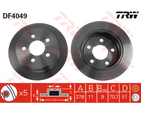 Brake Disc DF4049 TRW