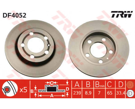 Brake Disc DF4052 TRW