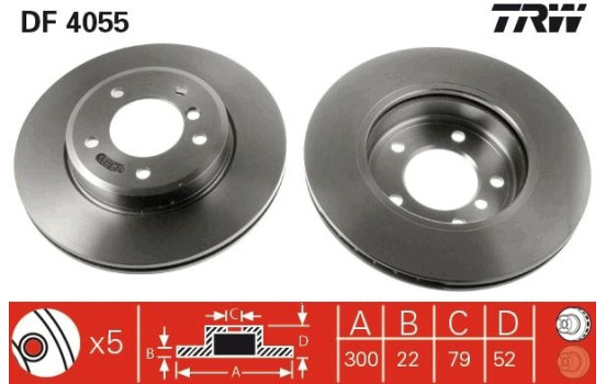 Brake Disc DF4055 TRW, Image 2