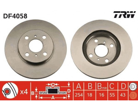 Brake Disc DF4058 TRW