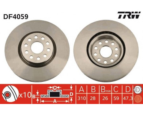 Brake Disc DF4059 TRW