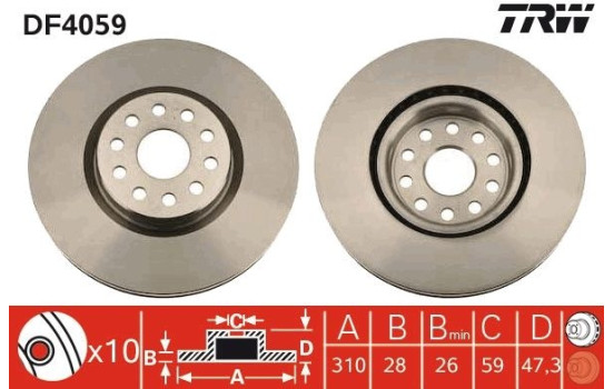 Brake Disc DF4059 TRW